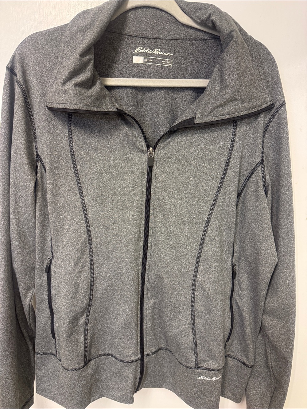 Eddie Bauer Heather Gray Full-Zip Utility Jacket